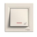 Schneider EPH1700123 Asfora Krem Zil İşaretli Işıklı Liht Anahtar