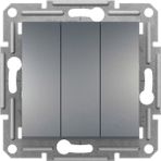Schneider EPH2100162 Üçlü Çelik Çerçevesiz Anahtar