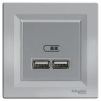 Schneider EPH2700261 2.1A Type A Çerçeveli Asfora Plus Alüminyum USB Şarj Prizi