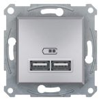 Schneider EPH2700261 2.1A Type A Çerçevesiz Asfora Plus Alüminyum USB Şarj Prizi
