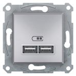 Schneider EPH2700261 Asfora 2li 21 Alüminyum Çerçeveli USB Prizi