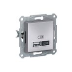 Schneider EPH2700361 Asfora 2li 2.4 Alüminyum Çerçeveli USB Prizi