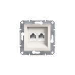 Schneider EPH4470123 Asfora Krem 2xRj45 2xRj45 Cat 5E Utp Data Prizi Çerçevesiz