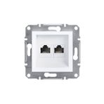 Schneider EPH4870121 Asfora Beyaz Çerçevesiz 2li RJ45 CAT6 Utp Telefon Data Prizi