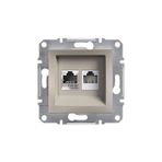 Schneider EPH4900169 Asfora Bronz RJ11 RJ45 CAT5E Telefon Data Prizi