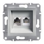 Schneider EPH5200161 Asfora Alümiyum RJ45 CAT6 UTP+RJ11 Priz Çerçevesiz