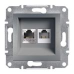 Schneider EPH5200162 Asfora Çelik RJ45+RJ45 CAT6 Utp Telefon Data Prizi