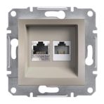 Schneider EPH5200169 Asfora Bronz RJ11 RJ45 CAT6 Utp Telefon Data Prizi
