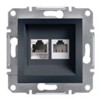 Schneider EPH5200171 Asfora Antrasit RJ11 RJ45 CAT6 Utp Telefon Data Prizi