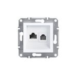 Schneider EPH5270121 Asfora Beyaz Çerçevesiz RJ11 RJ45 CAT6 Utp Telefon Data Prizi