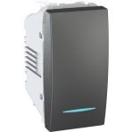 Schneider MGU3.101.12N Unica 250V AC 10A 1 Modül Grafit Işıklı Külbütör Anahtarı