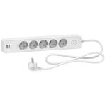 Schneider ST945U1W Anahtarlı Electric Unica 5'li 1.5 Metre USB Girişli Grup Priz