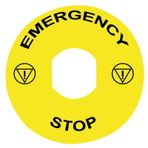 Schneider ZBY8330 Acil Stoplu Buton için 90 mm Sarı Emergency Stop İşaretli Etiket