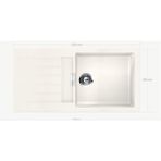 Schock Signus D100L Polaris Granit Evye Tezgaha Sıfır 1000 x 500 cm - Beyaz