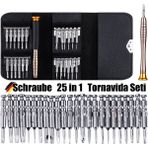 Schraube 25 in 1 Mini Saatçi Tornavida Seti Krom-Vanadyum Çeliği ile Dayanıklı Yapı ve 25 Parça - 25x1 - Siyah
