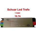 SCHUAR Süper Slim 12v 16.7A Şerit Led Trafosu 200w IP20 (Epox Dolgu Elektronik Devre 12 Volt 16.7 A
