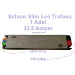 SCHUAR Süper Slim 12v 33.5A Şerit Led Trafosu 400w IP20 (Epox Dolgu Elektronik Devre 12 Volt 33.5 A