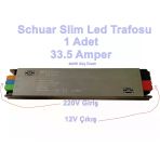 Schuar Süper Slim 12V 33.5A Şerit Led Trafosu 400W Ip20 (Epox Dolgu Elektronik Devre 12 Volt 33.5 Amper 30Mt Ye Kadar K