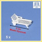 Schulcz 530101-5 1/200 Ölçek, Şezlong-Beyaz-5 Adet - Çok Renkli