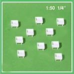 Schulcz 553603 1/50-Saksı -Kare-Beyaz -10 Adet - Çok Renkli