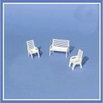 Schulcz 570301 1/25 Ölçek, Bahçe Bankı -Beyaz - Çok Renkli