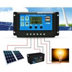 Schulzz 30A Dijital Solar Şarj Regülatörü Akü Kontrol Cihazı Güneş Paneli Kontrol Cihazı Dual USB 390W Güç