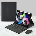 Schulzz Air 4 Air 5 Türkçe Bluetooth Touchpad Klavyeli Smart Kılıf (Mouse Hediyeli) 360 Derece Döner Uyku Modu Kalem Bölmeli Siyah