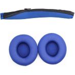 Schulzz Beats Solo 2 Wireless Solo 3 Uyumlu Kafa Bandı ve Kulaklık Pedi Seti - Mavi