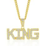 Schulzz King Kral Hip Hop Thug Life Gangster Unisex Kolye Zinciri - Sarı - 60 CM