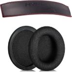 Schulzz Kingston Hyperx Cloud 2 Uyumlu Kumaş Kulaklık Pedi ve Deri Kafa Bandı - Siyah