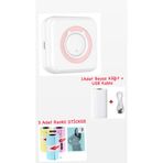 Schulzz Mini Termal Taşınabilir Yazıcı Pembe, 1ADET Beyaz Kağıt + 3 Adet Renkli Sticker