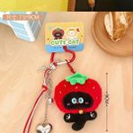 Schulzz Sanrio Kawaii Sevimli Peluş Anahtarlıklar Çanta Aksesuarı Özel Karakterler Hediyelik Anahtarlık 1 Adet - Kırmızı