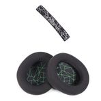 Schulzz Steelseries Arctis 3 5 Yedek Kafa Bandı ve Kulaklık Pedi Set Kulaklık Yastığı Süngeri Headband - Koyu Yeşil
