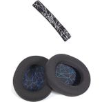 Schulzz Steelseries Arctis 3 5 Yedek Kafa Bandı ve Kulaklık Pedi Set Kulaklık Yastığı Süngeri Headband - Siyah - Mavi