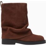 Schutz Keira Cloak Koyu Kahverengi Suede, Gaiter Detaylı Modern Ankle Bot