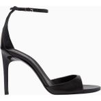 Schutz Scarlett 100 Nappa Deri Bilekten Bağlamalı, 100MM Ince Topuklu Lüks Sandalet - Siyah