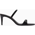 Schutz Strappy 75 Deri Zarif ve Minimal Ince Bantlı, 75MM Topuklu Sandalet - Siyah