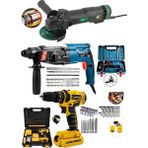 SCHUTZENGER 3'set 4200W Kırıcı Delici HİLTİ+V58 Şarjlı Darbeli Matkap Vidalama SETLİ+115MM Taşlama Bakır