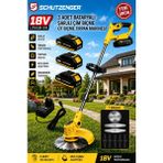 SCHUTZENGER 88VR 3 Adet Akülü Şarjlı Tırpan Ot Çim Biçme Makinesi 18V Başlık Hediyeli Germany Pro Seri Sarı*