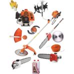 Schutzenger Çim Biçme Full Set Yan Tipi Tırpan Çapa Aparatı- Canavar Başlık- Dal Budama- Eldiven