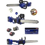 SCHUTZENGER Germany Çok Güçlü Çift Akülü Şarjlı Testere Ağaç Odun Dal Kesme Motoru Hızar 30 cm Pala Boyu Blue