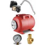 Schutzenger Italyan 24 Lt (Litre) Yatık Genleşme Tankı (Hidrofor Tankı) Full Set