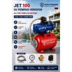 SCHUTZENGER JET100 Su Pompası Hidrofor 50 Litre Tanklı Su Motoru 1.5 Hp 4 Kat 5 Daire Yeter Setli 50MT Dik Atar