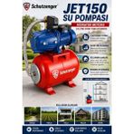 SCHUTZENGER JET150 Bakır Su Pompası Otomatik 24 Litre Yatık Tank 1.5 Hp Bakır Jet Su Motor 5 Daire Bahçe Için Kullanılır