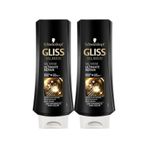 Schwarzkopf Gliss Ultimate Repair Saç Kremi, Çok Yıpranmış ve Kuru Saçlar, 400 ml x 2 Paket, Siyah