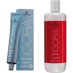 Schwarzkopf İgora 3 Adet Royal Highlifts 12-0 Özel Açıcı Saç Boyası + 1 lt Oksidan