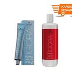 Schwarzkopf İgora 3 Adet Royal Highlifts 12-2 Özel Açıcı Küllü Saç Boyası + 1 lt Oksidan