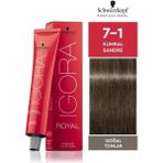 Schwarzkopf Igora Royal 7-1 Kumral Sandre Saç Boyası 60ml %100 Beyaz Kapama Özelliği ile