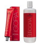 Schwarzkopf Igora Royal Açık Kahve-Altın 5-5x9 Adet Saç Boyası ve 1 lt Oksidan