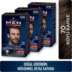 Schwarzkopf Men Perfect 70 Koyu Kahve Saç Boyası 3 Adet Orta Kalıcılık ve Doğal Görünüm